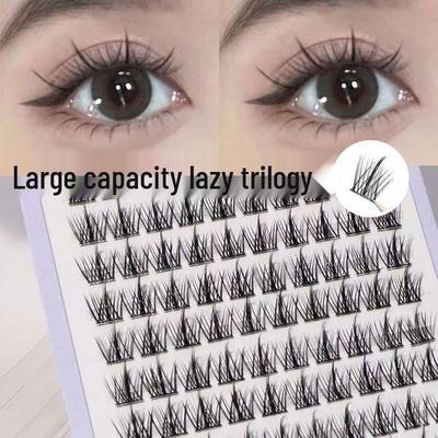 Trilogie voor Luie Mensen: Lijmvrije Nepwimpers - Natuurlijke Clusters voor Manga Look, Hoge Volume Beginner Wimpers