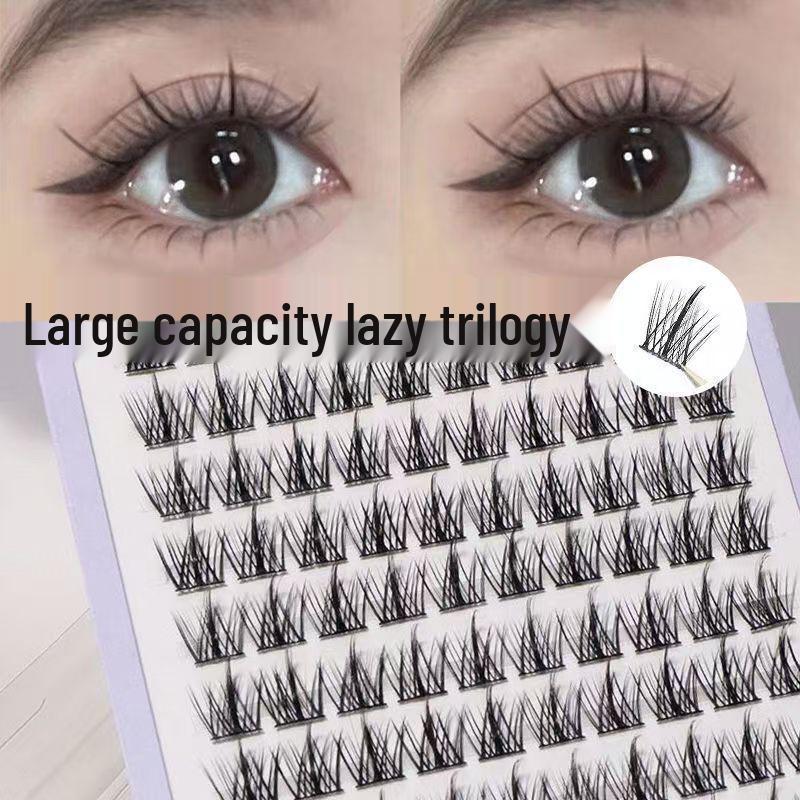 Lazy Person's Trilogy: Glue-Free False Eyelashes - Natural Clusters for Manga Look, High-Volume Beginner Lashes