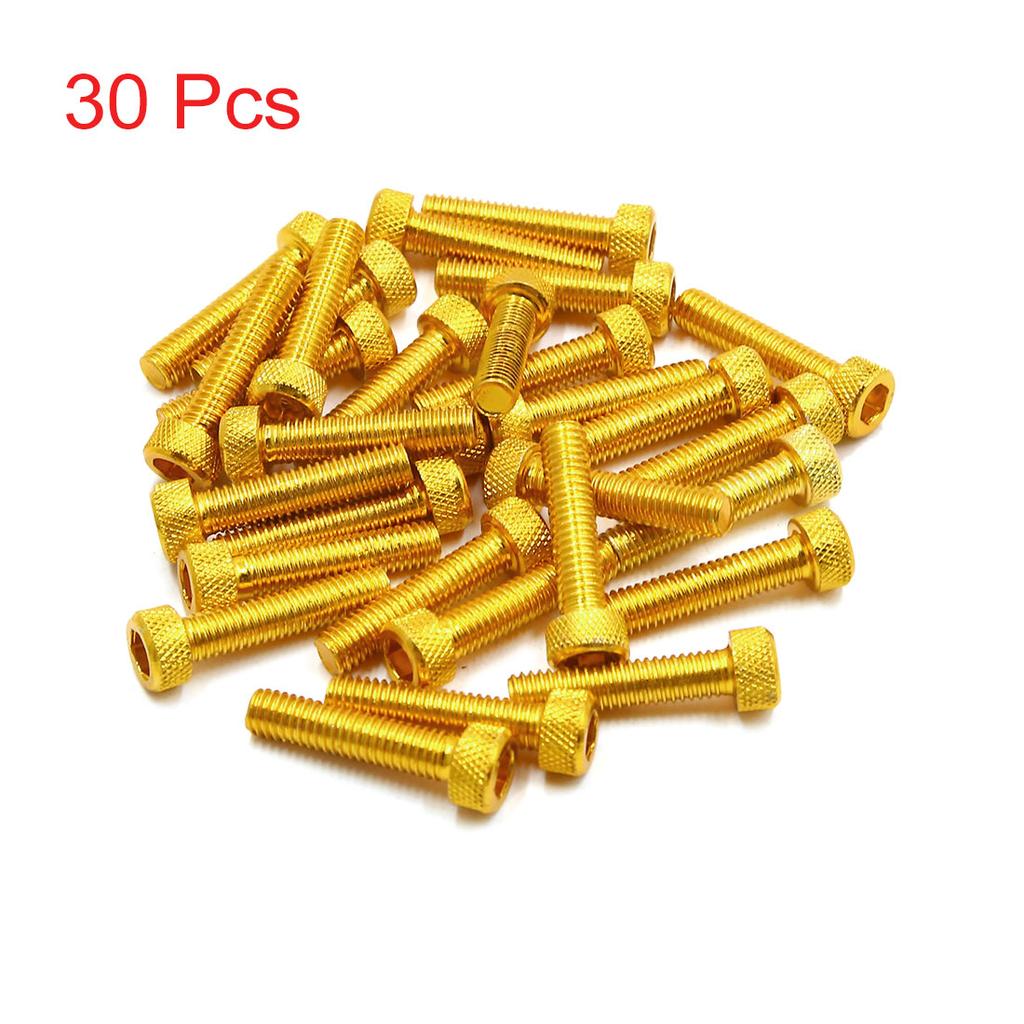 20/30/50pcs M5/M6x30mm Bolts Screws Aluminum Alloy Universal Motorcycle Car Hexagon Socket Fastener Bolts Screws