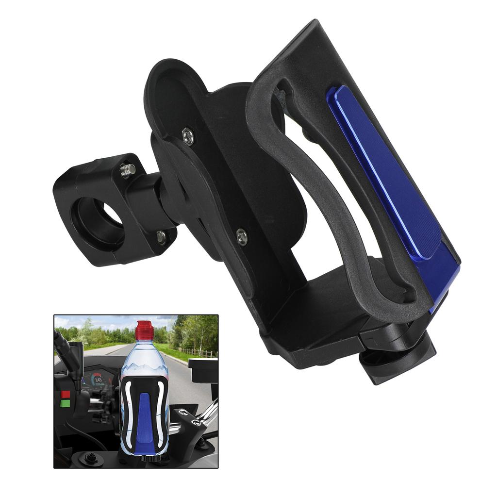 Motor Adjustable Handlebar Cup Holder Bottle Mount Bracket 25Mm Blue For Scooter