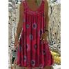 Abito Sexy da Donna con Stampa Digitale Off-the-shoulder e Scollo a Halter, Ampio, con Pizzo, Casual