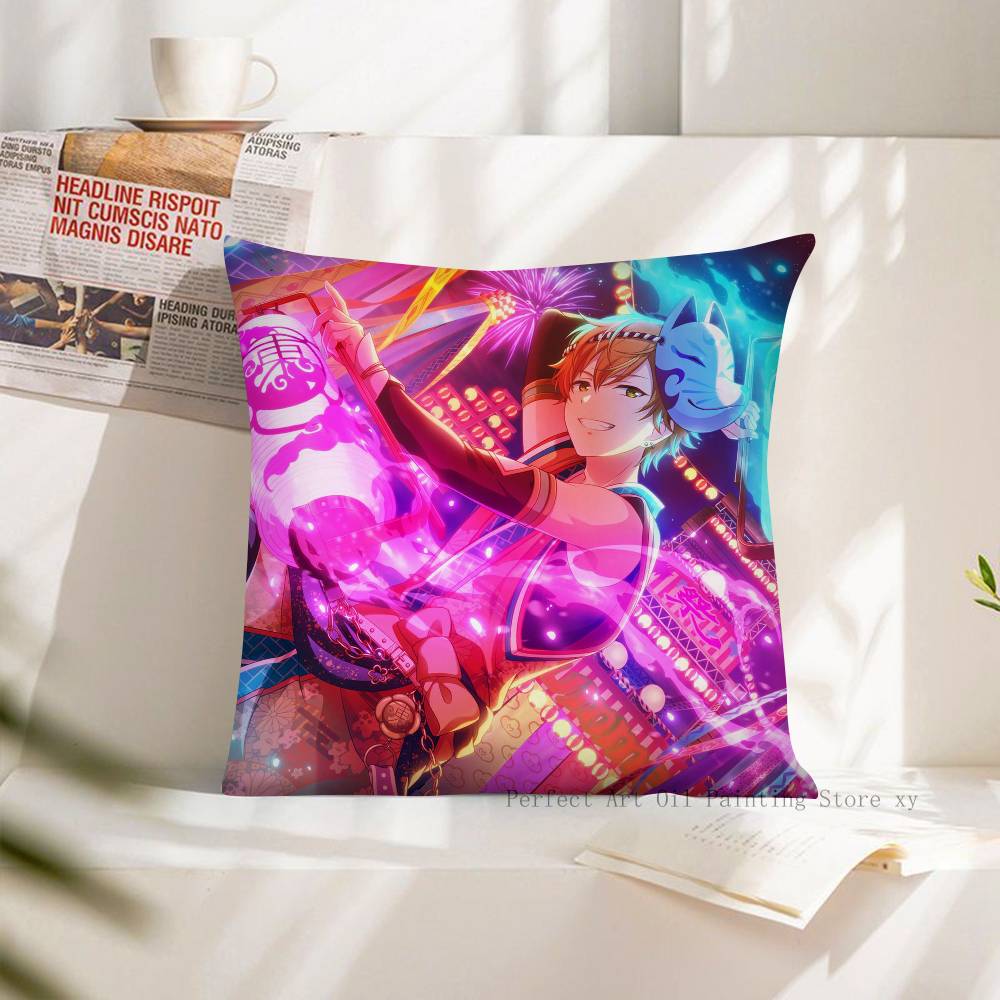 Anime Akito Shinonome Pillow Case Fashion Square Pillowcase Bedroom Sofa Room Ins Decoration Leisure