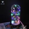 Rose Flower Preserved in Glass Dome with Night Light - Mother's Day or Birthday Gift Ornament