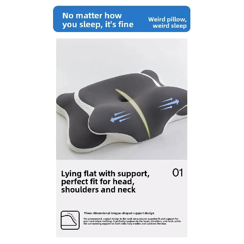 Cervical Pillow for Neck Support Ergonomic Butterfly Memory Foam Pillows for Sleeping Side Back Stomach Orthopedic Bed Pillow