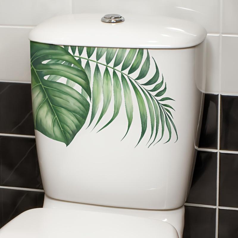 Toilet Tank Toilet Lid Decals - PVC Self-adhesive Bathroom Accessories Decorative Decals, Leaf Patterns, Home Wall Decoration