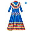 Mexican Folk Dance Long Dress - New Halloween & School Stage Performance Costume