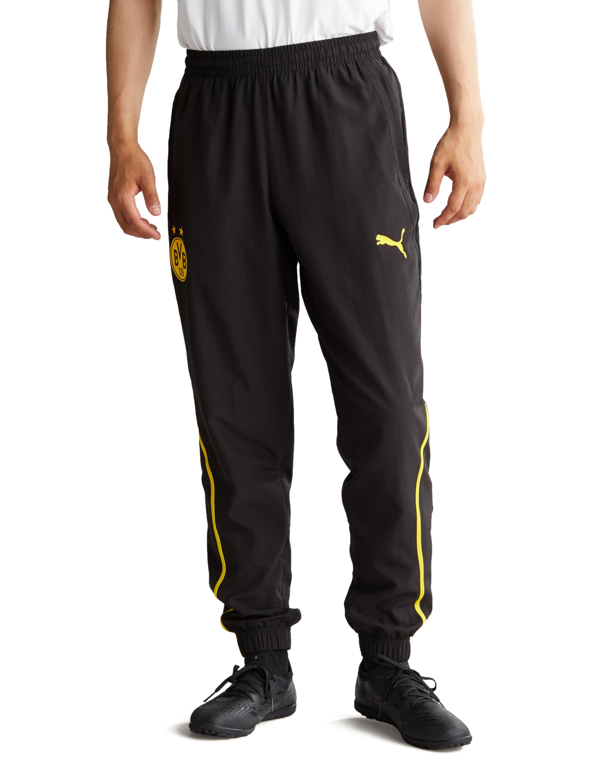 

Футбольные штаны футбольного клуба сборной Европы BVB Prematch Woven 777602 24 Цвет Желтый [PUMA] Мужские осень/зима Черный/быстрый (02)