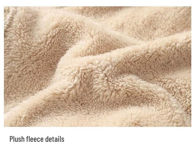 Men's Velvet-Lined Lamb Fleece Sweatshirt - Thick, Warm, Loose-Fit, Round Neck, Autumn/Winter Top