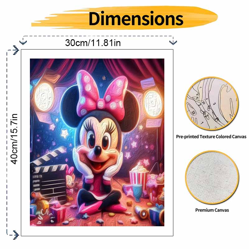 Disney Minnie Mouse Movie Star Oil Painting Art Painting Kit Handmade Diy Gift Home Decoration Wall Decor Craft Supplies Party Decor
