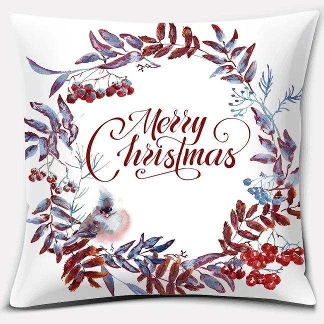 

Рождественская серия Наволочка с принтом для подушки Домашняя Гостиная Диван Офис Декоративная подушка 66x66cm бордовый