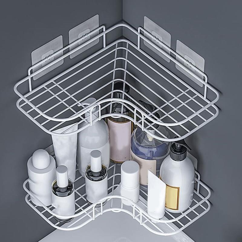Bathroom Triangular Shelf No Drilling Required Wall-Mounted Kitchen Storage Rack