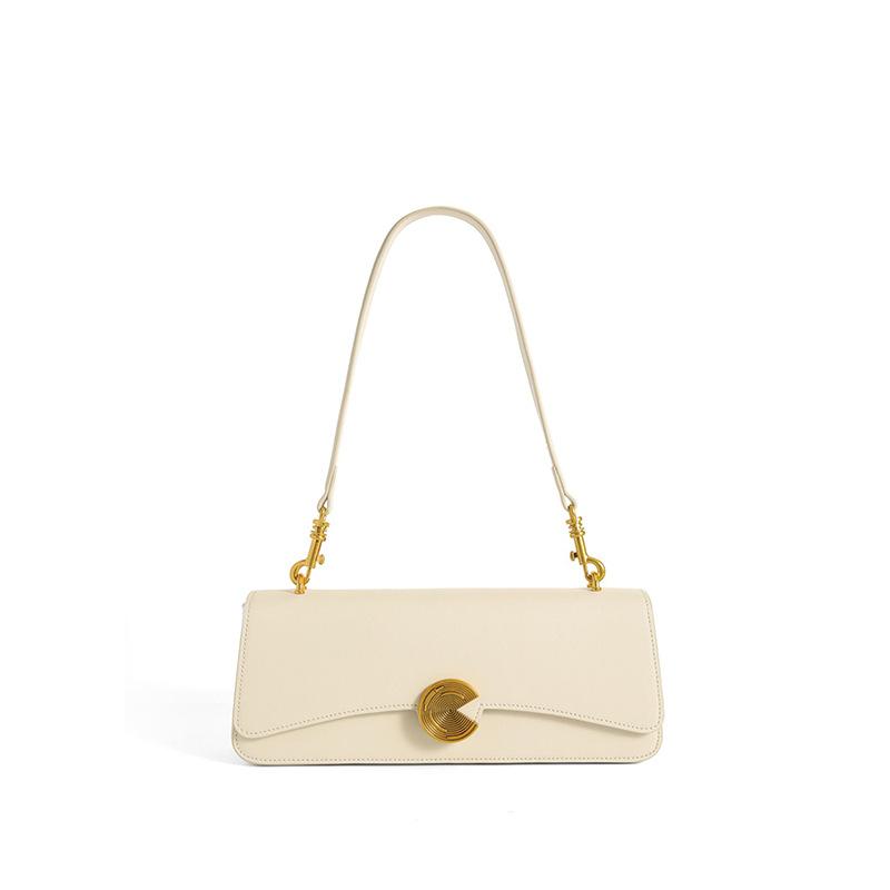 Ретро-сумка подмышкой Женская кожаная квадратная сумка через плечо с металлическим — фото 4