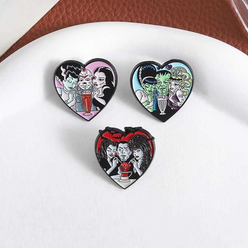 Insigne Emailate Personaje Horror Filme Broșe Personalizate Petrecere Halloween Insigne Rever Haine Bijuterii Gotice Cadou pentru Prieteni