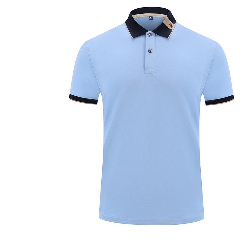 POLO-Shirt Herren Sommer Dünn Seidig Atmungsaktiv Kurzarm Herren Polo Revers Farbblock Modisches T-Shirt Für Herren 3XL gray