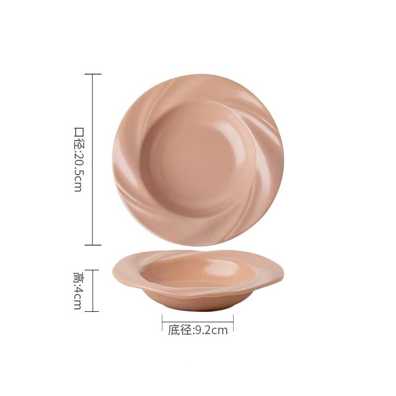 Light Luxury Solid Color Ceramic Plate High End Restaurant Pasta Plates Household Afternoon Tea Cake Dessert Plate Tableware