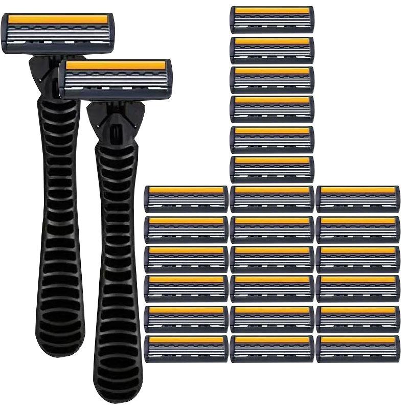 Durable 3-Layer Stainless Steel Safety Razor Blade for Easy Manual Hair Removal