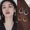 Water Droplet Ring Earrings for Women's New Style, Light Luxury and High-end Feel, Frosted Earrings To Show Face and Small Temperament, Earrings