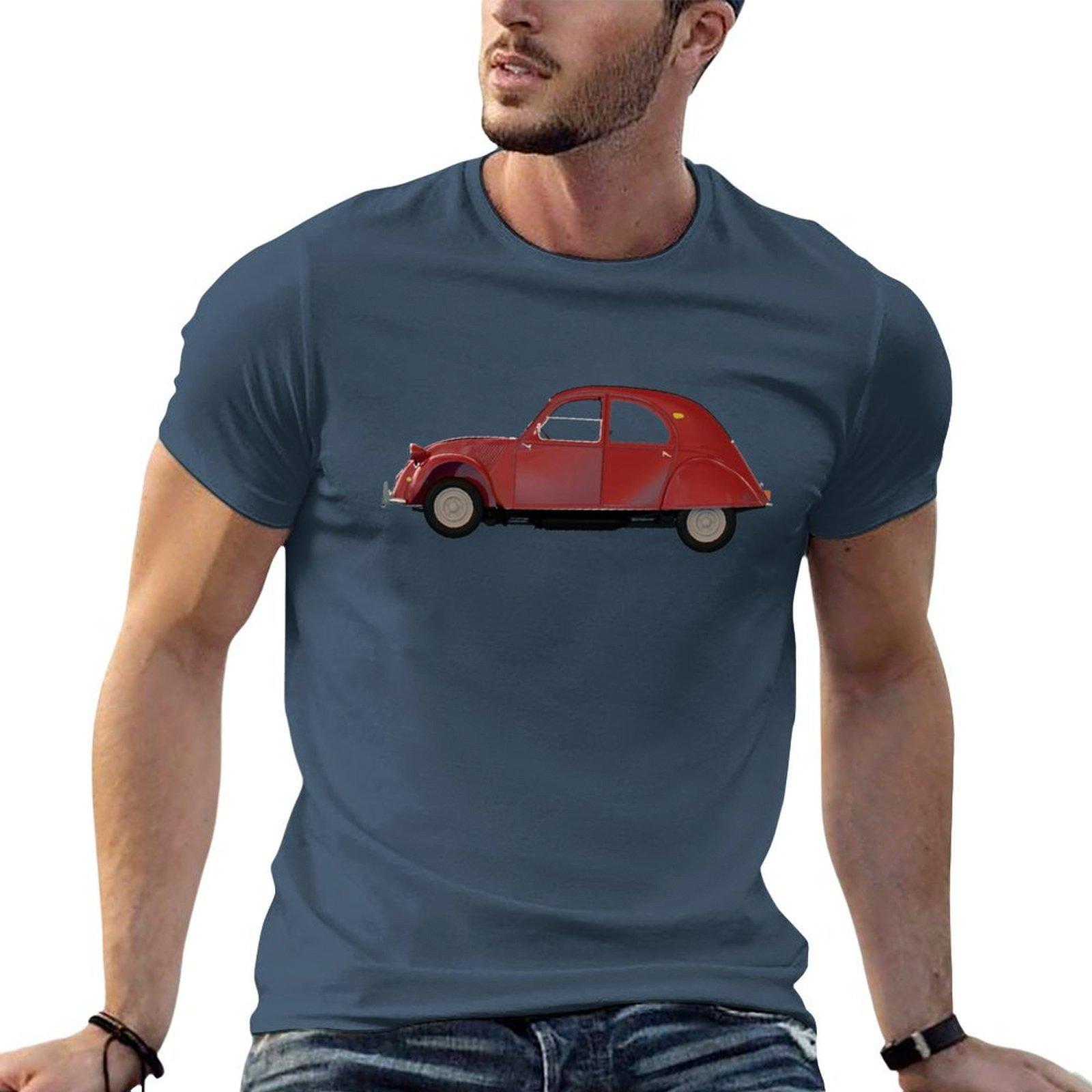 2cv Deux Chevaux Red Version Tshirt T Shirts For Unisex Cotton T Shirts With Prints Tshirt S