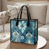 Elegant Geometric Pattern Tote Bag Fashion Daily Use Large Capacity Shoulder Handbag