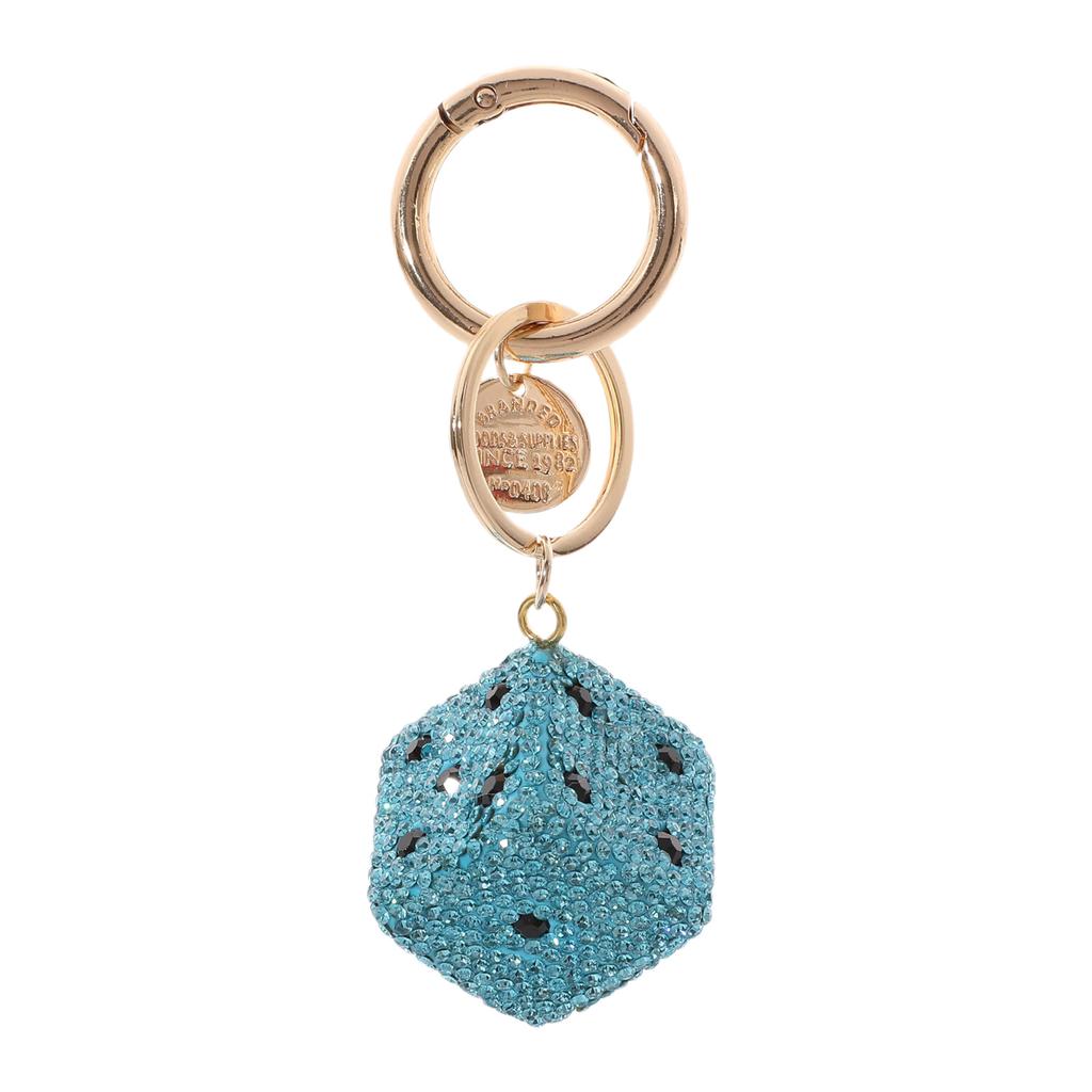 Stylish Dices Keychain Pendant With Dazzling Rhinestones Designed For Adults And Fashion Enthusiasts All Occasions Use