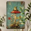 Vintage Frog Mushroom Rainforest Funny Metal Sign Home Decor Gift 2D Flat Art Pre Drilled Holes Wall Poster
