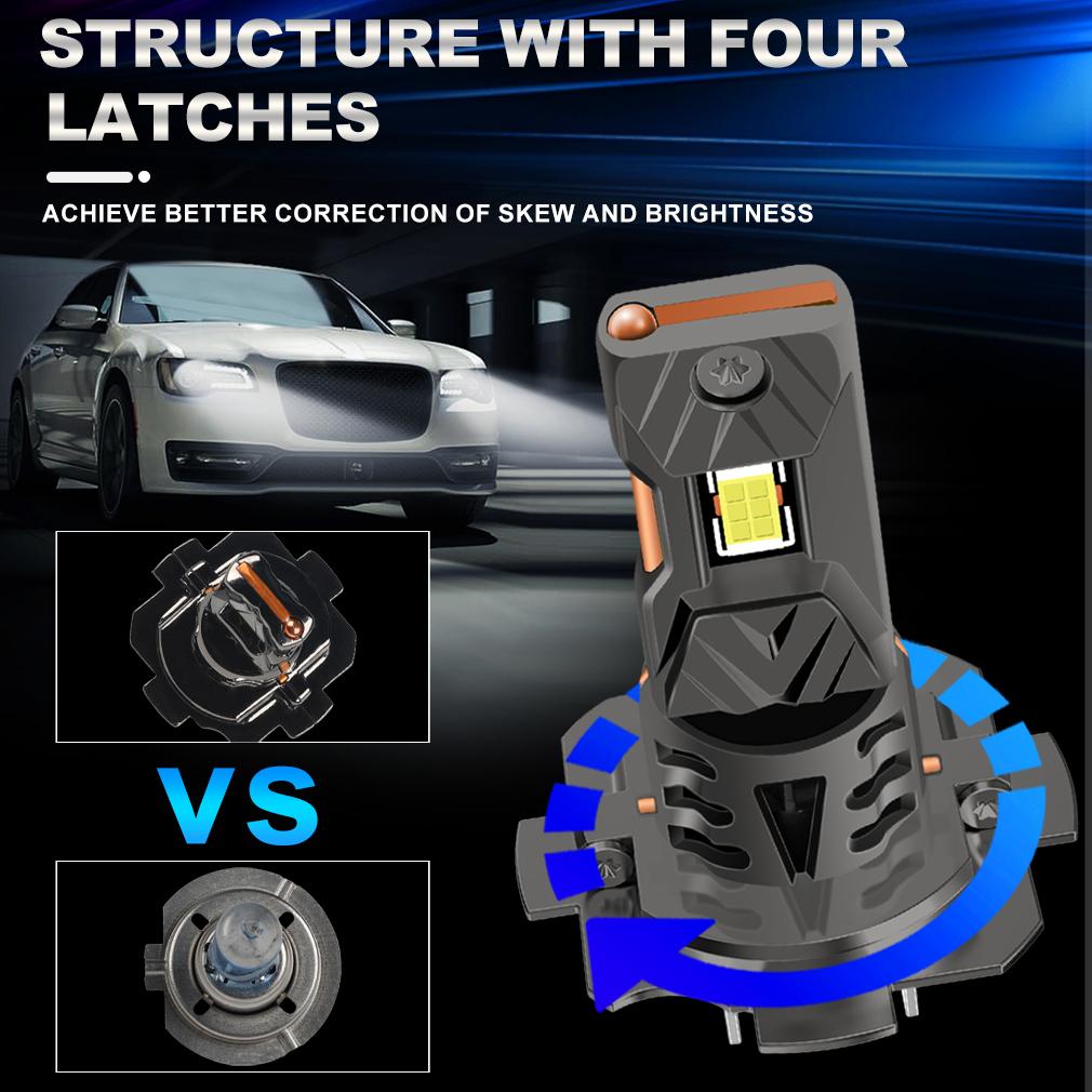 2Pcs H7 H4 LED CANBUS Headlight Bulbs H11 H8 9005 HB3 9006 HB4 for Car 30000Lm Super Bright Led Spotlights Wireless Turbo Fan Headlamp Auto Fog Light