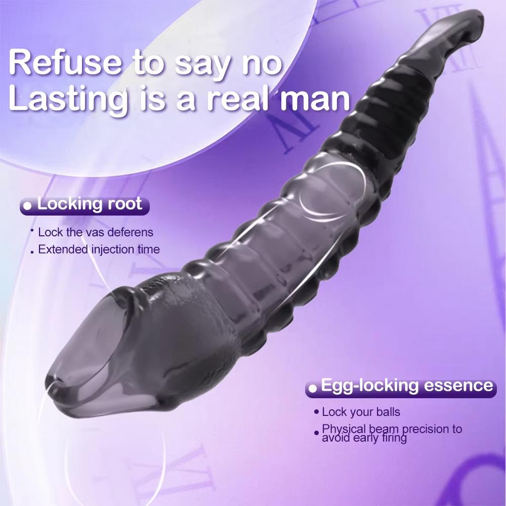 Reusable Extend Penis Enlargement Sleeve Vibrator Cock Ring Reusable Condoms Sex Toys for Men G Spot Vibrating Delay Ejaculation