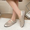 European and American spring and summer new one-word buckle Mary Jane shoes flat-soled women's shallow mouth hollow ballet shoes comfortable sing