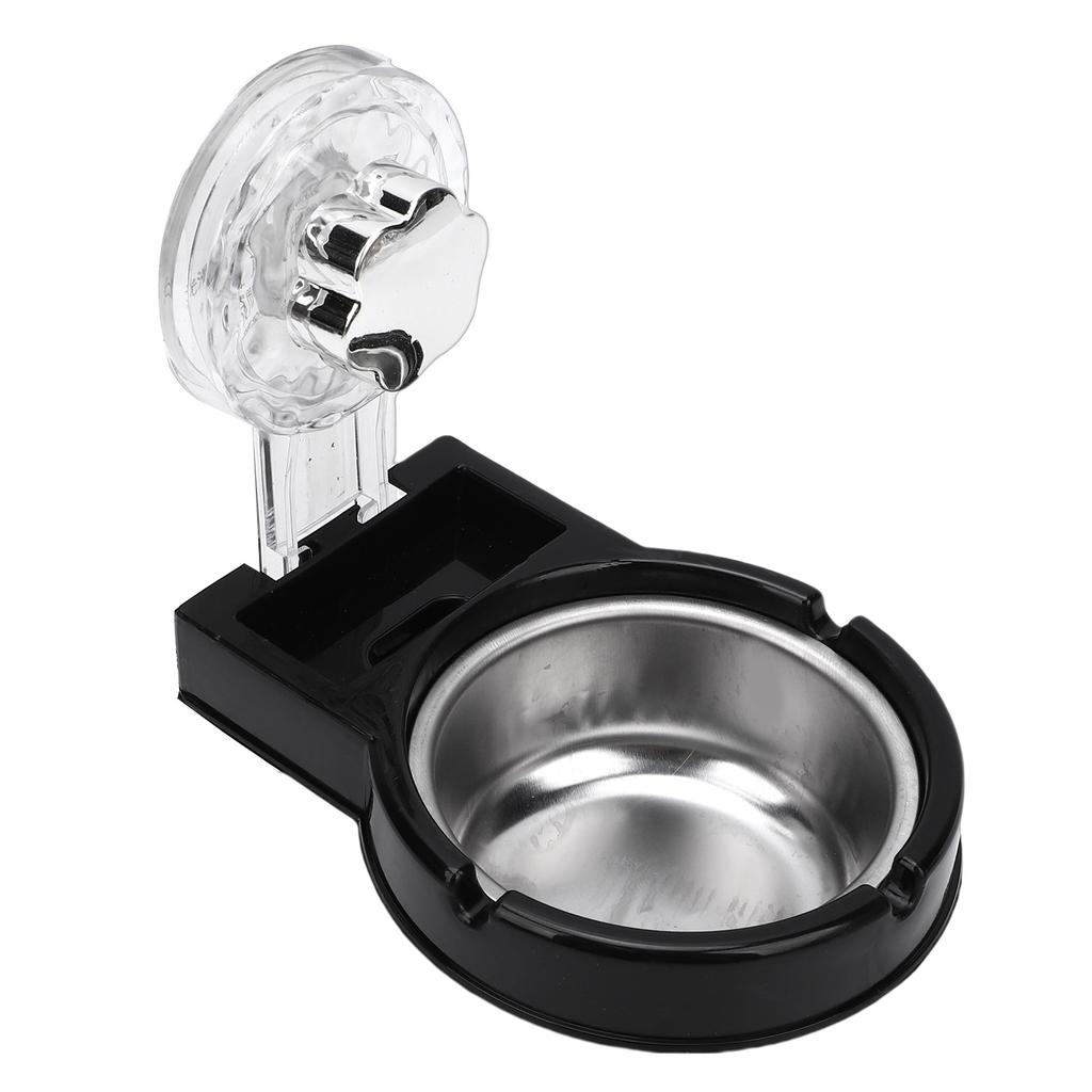 Wall Mounted  tray Space Saving Stainless Steel  tray with Strong Suction Cup for Toilet   Hotel Black