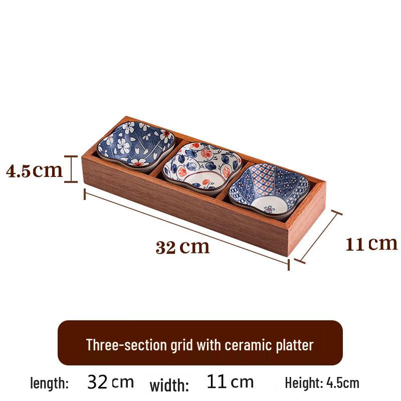 Vintage Ceramic 3-Compartment Divided Snack Platter
