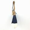 Coach Handbag Shoulder Bag Navy×White with Flower Charm(USED)