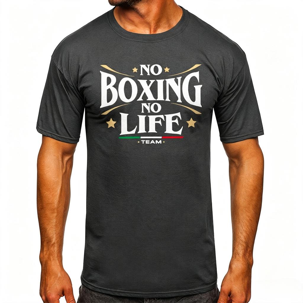 No Boxing No Life Gym Printed Vintage Unisex Tshirt Sport Cotton Classic Tees For Unisexs And Unisexs Sportswear Tops