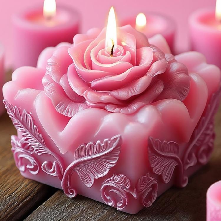 Rosenblumen Silikon Kerzenformen für Epoxidharz Kerzen Seifen und Kunsthandwerksprojekt Geprägte Blume Silikon Seifenformen
