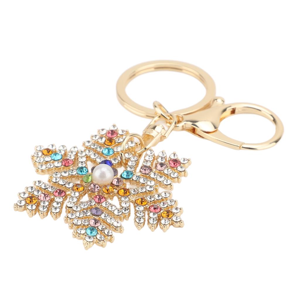 Rhinestone Snowflake Keychain Exquisite Sparkling Cute Snowflake Keyring Handbag Pendant