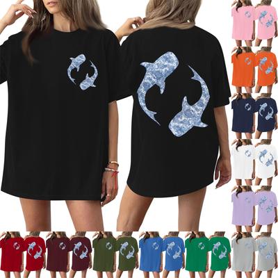 Women's Round Neck Printed Short-sleeved T-shirt Top