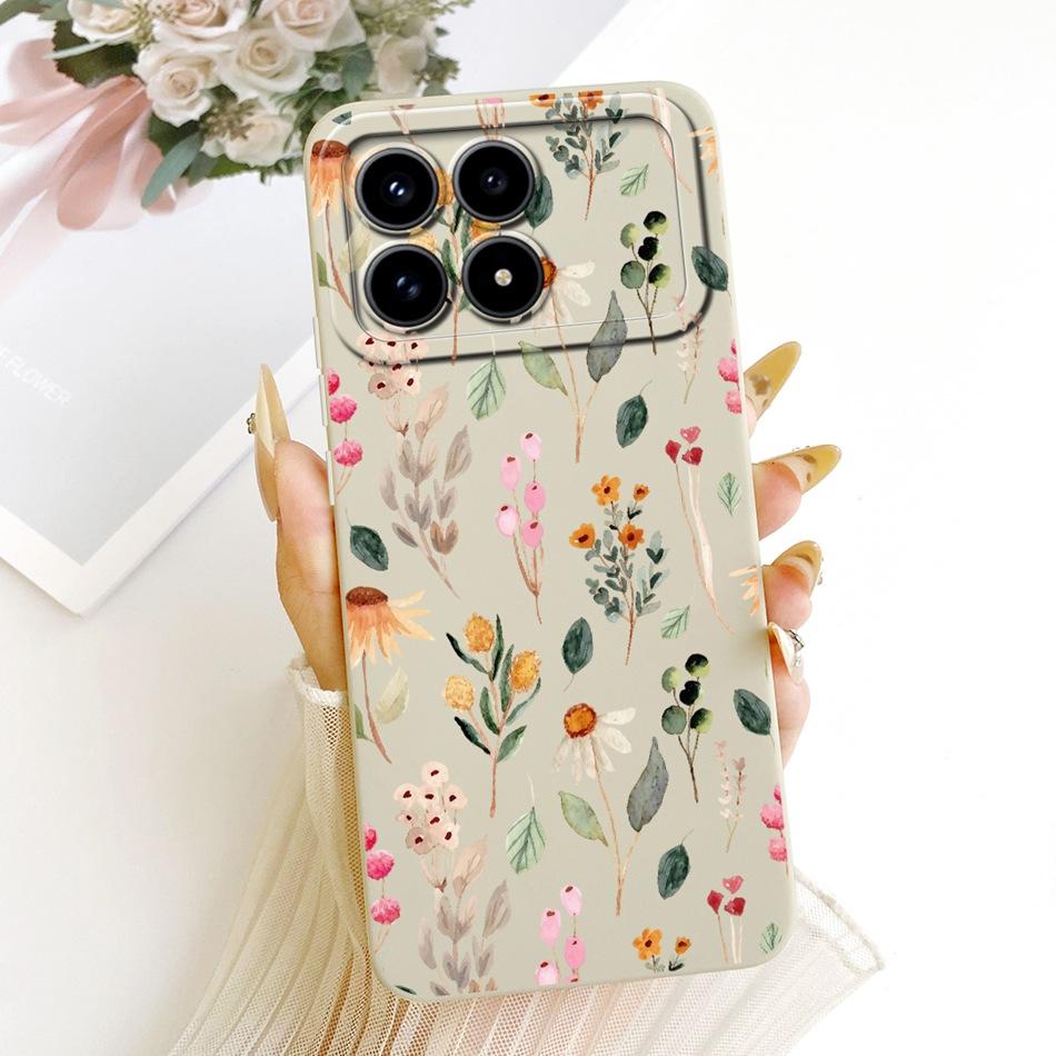 Für Xiaomi Redmi K90 Niedliche Katze Blume Cartoon Handyhülle Für Redmi K 90 K90 Pro Max 5G Stoßfeste Weiche Silikonhüllen Stoßfänger