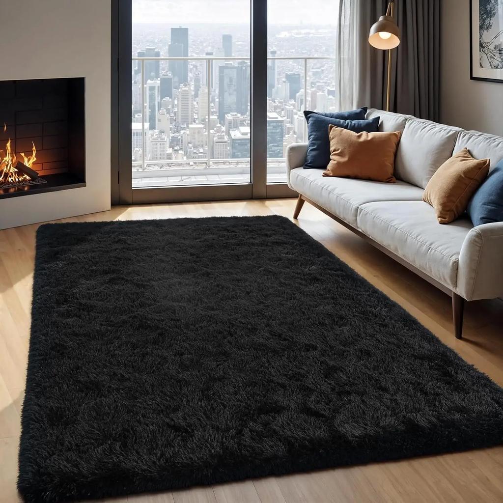 Pink Plush Bedroom Carpet Soft Fluffy Area Rug for Living Room Dorm and Bedside Home Decor Floor Mat