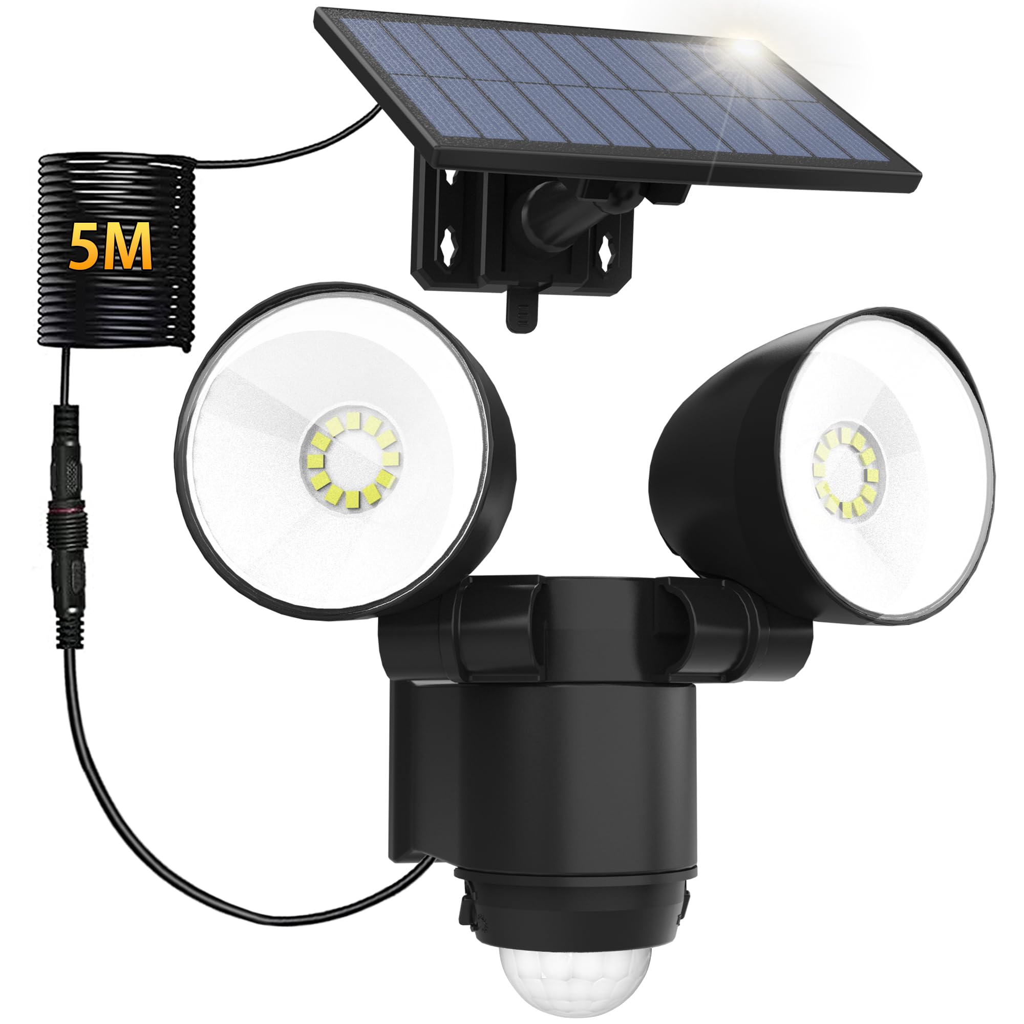 

HAARAY Solar Light, Outdoor Motion Sensor, Dual Light, Security Light [Adjustable Light Sensitivity and Run Time], High Brightness 2500 Lumens,