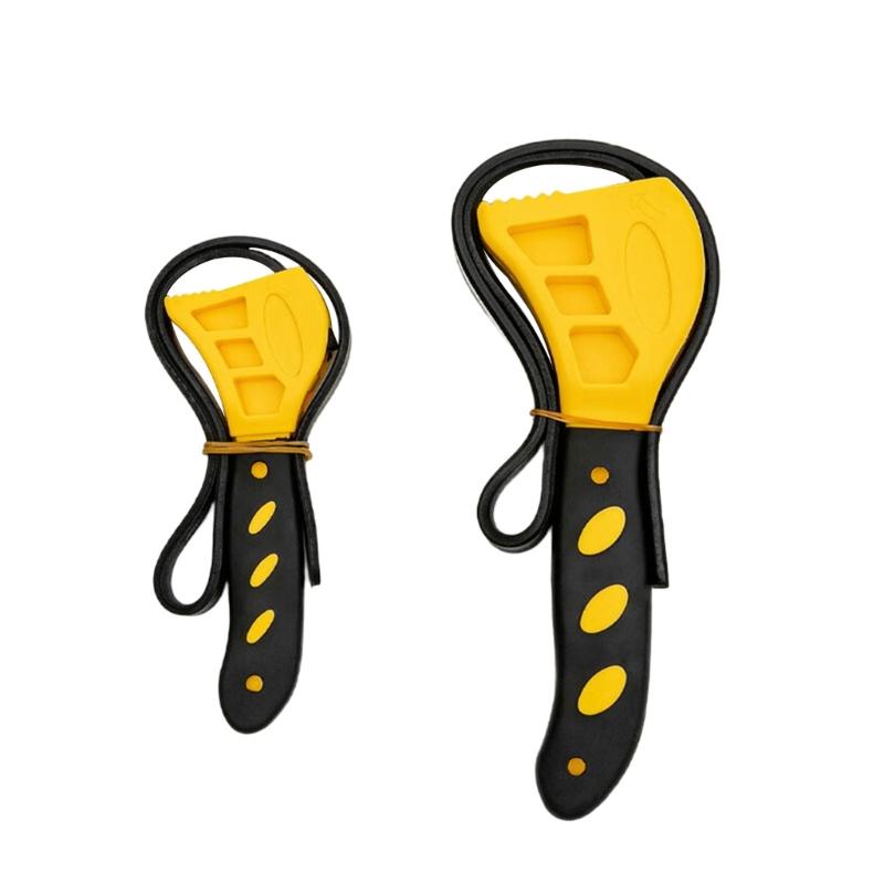 2Pcs Strap Wrench Set Adjustable Rubber Belt Wrench for Oil Filter Wrench Set Jar Opener Shower Head Wrench Water Filter