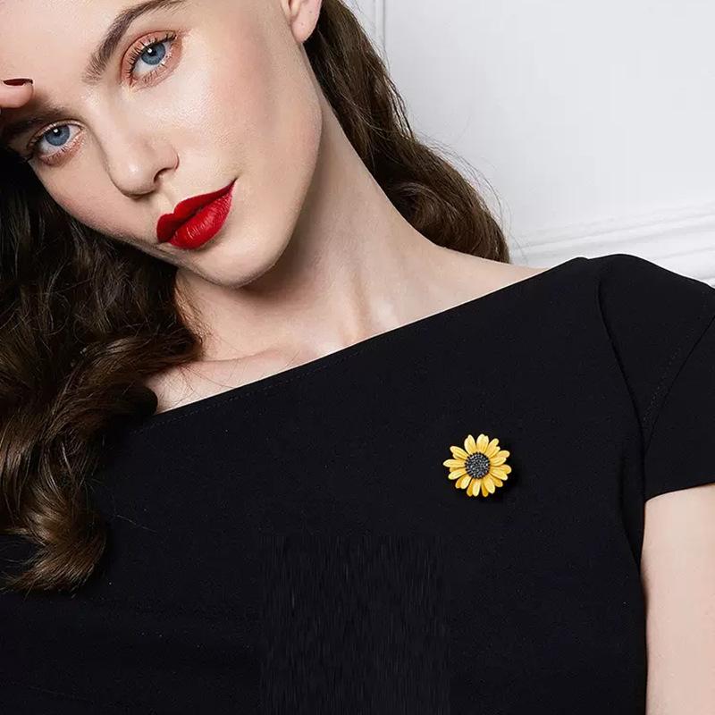 Broche de Girasol de Alta Gama 2024: Alfiler Corsage de Margarita para Trajes y Suéteres