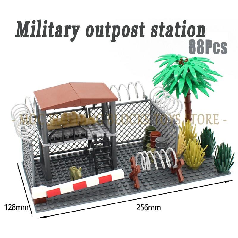 Militaire basis gevangenis scène MOC Bouwsteen Set Blok Bakstenen Architectonisch Ontwerp Compatibele Accessoires Speelgoed Speelsets