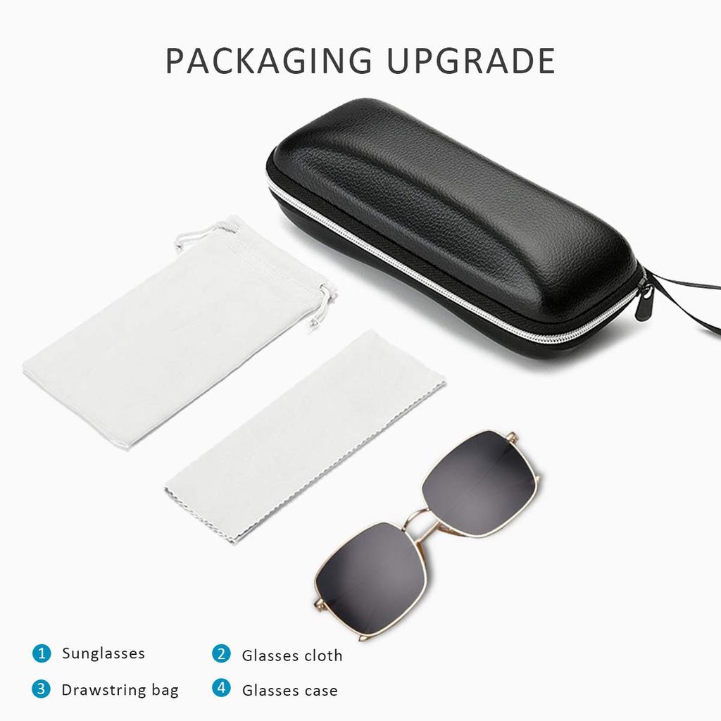 LumiSyne Polarized Sunglasses for Men and Fashionable Color Gradient Retro Square Metal UV400 Eyewear for Outdoor and Perfect Gift Women, Lenses,