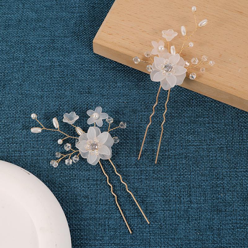 Handmade Crystal Ice Flower Bridal Hairpins