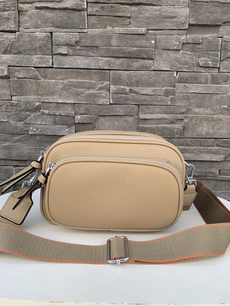 Women Shoulder Bag Genuine Cowhide Leather Handbag Zipper Pockets Large Capacity Female Crossbody Small Bag White
