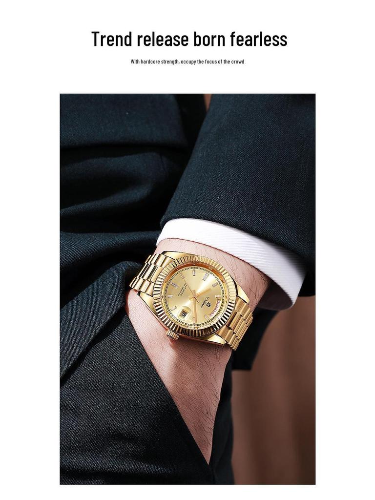 Durlanway Ceas Nou Automat pentru Bărbați din Oțel cu Calendar Dublu – La Modă, Rezistent la Apă, Stil Business