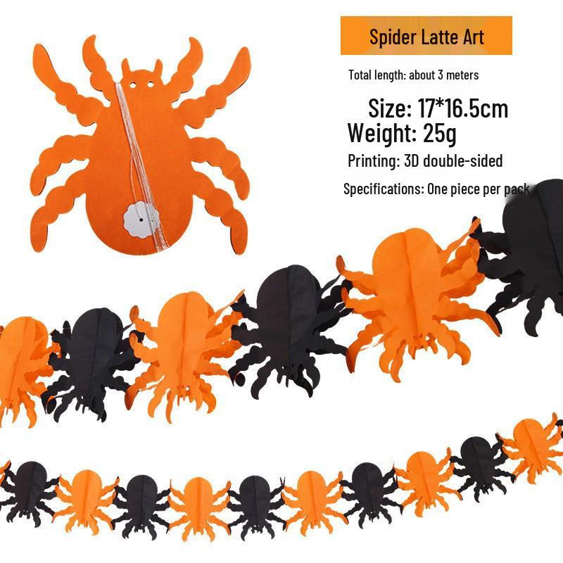 Halloween Paper Garlands: Bat, Pumpkin, Spider & Ghost Decorations