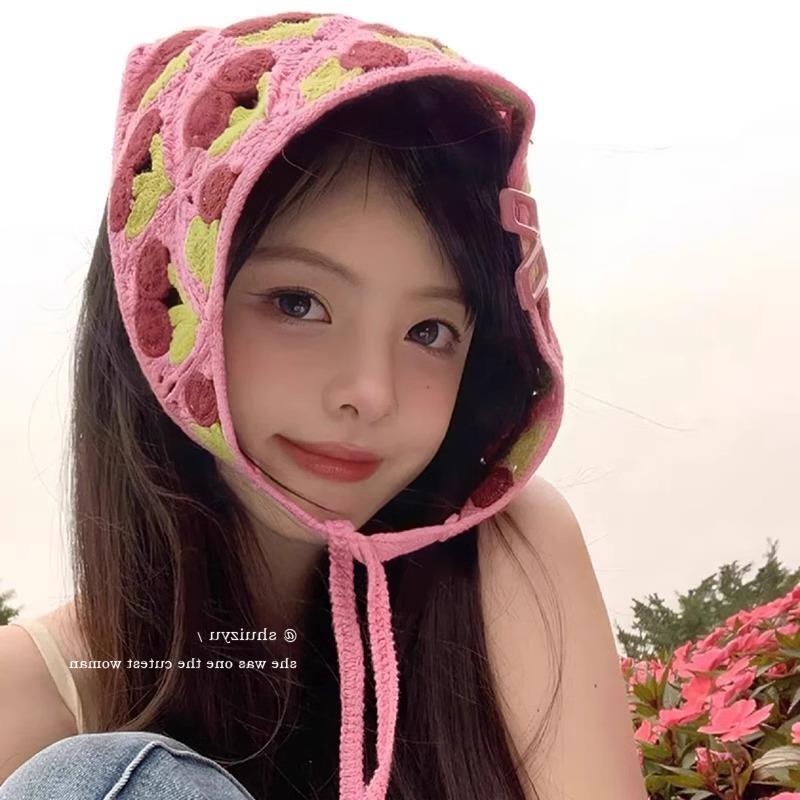 Women s Pastoral Crochet Headscarf - Triangle French Style Knitted Hairband Trendy Headwrap