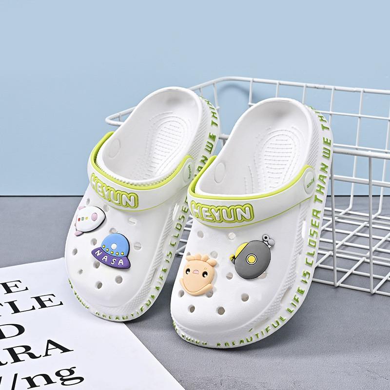 

Durable And Breathable Children s Cartoon Hole Shoes For Summer Outdoor Fun White Spaceship,35