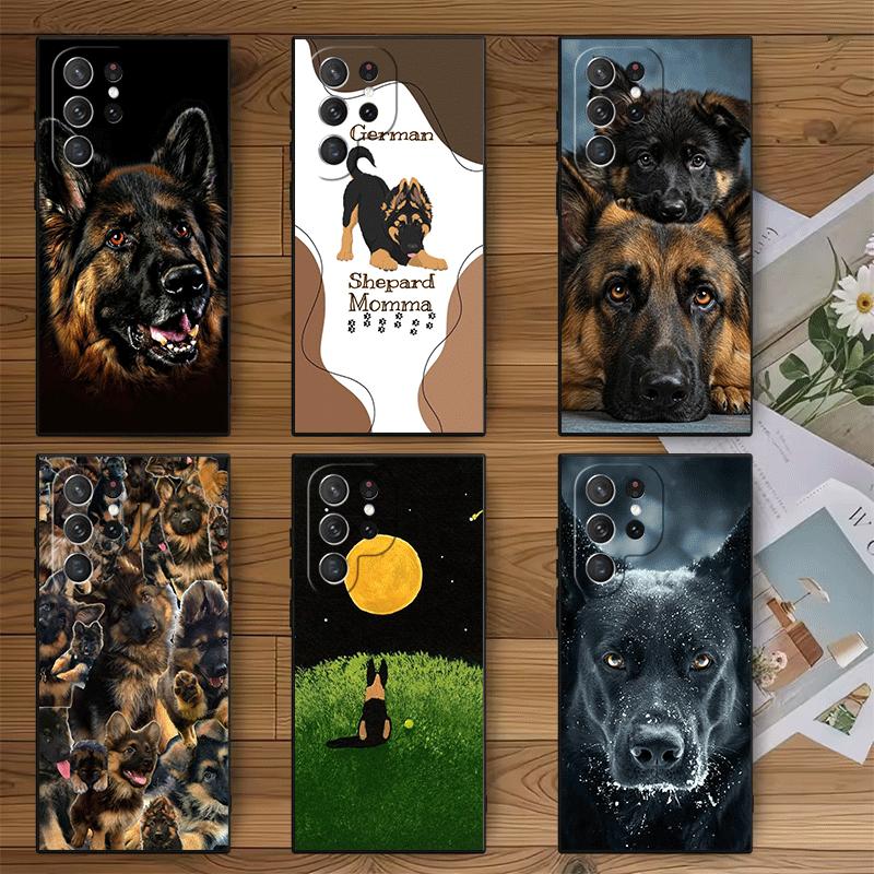 German Shepherd Dog Soft Phone Case for Samsung Galaxy S26 S25 Edge S24 Ultra S23 Plus S22 S21 FE S20 Black Cover Back Shell