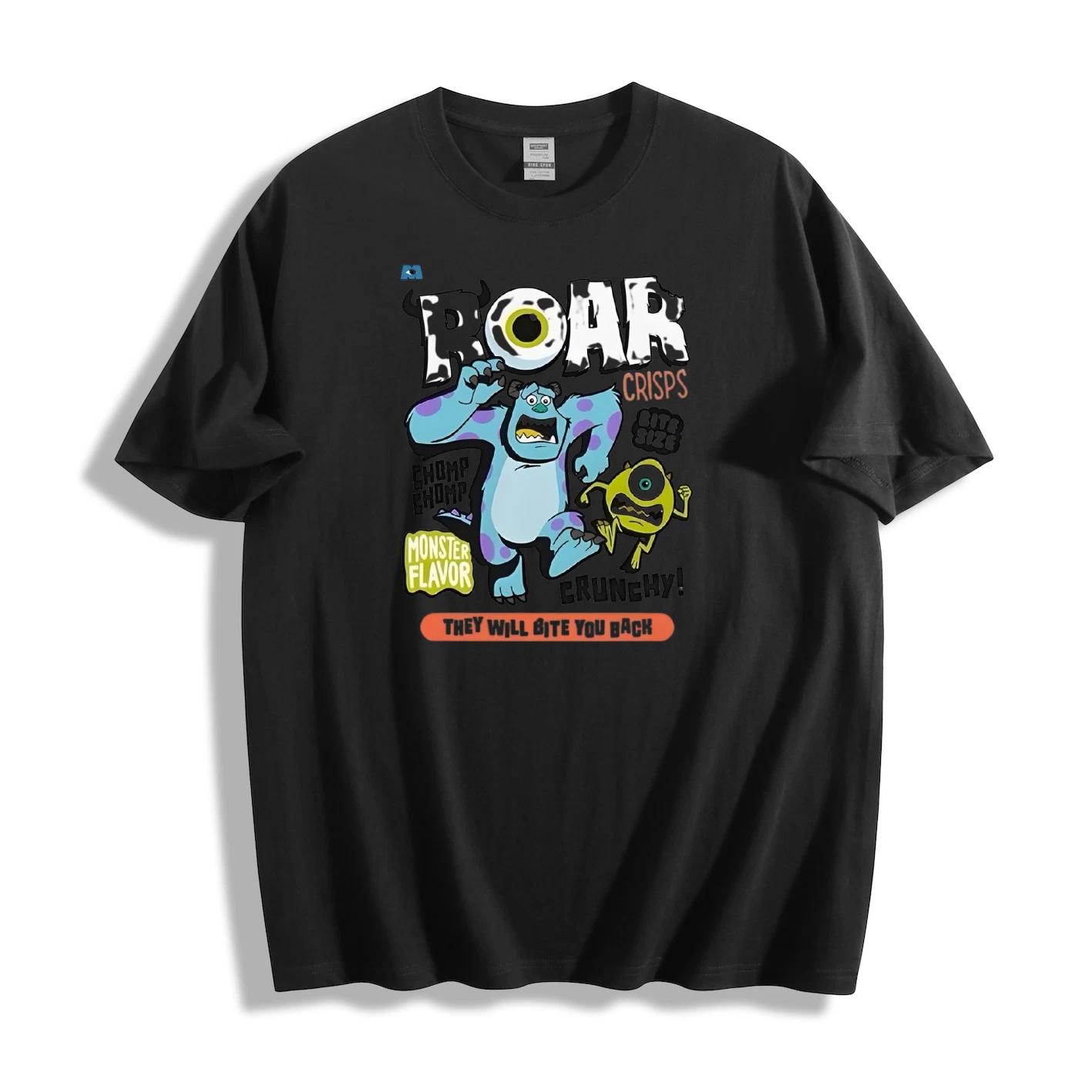 Monsters, Inc. Roar Crisps Graphic T-Shirt - Playful Cartoon Design Unisex Tee XL